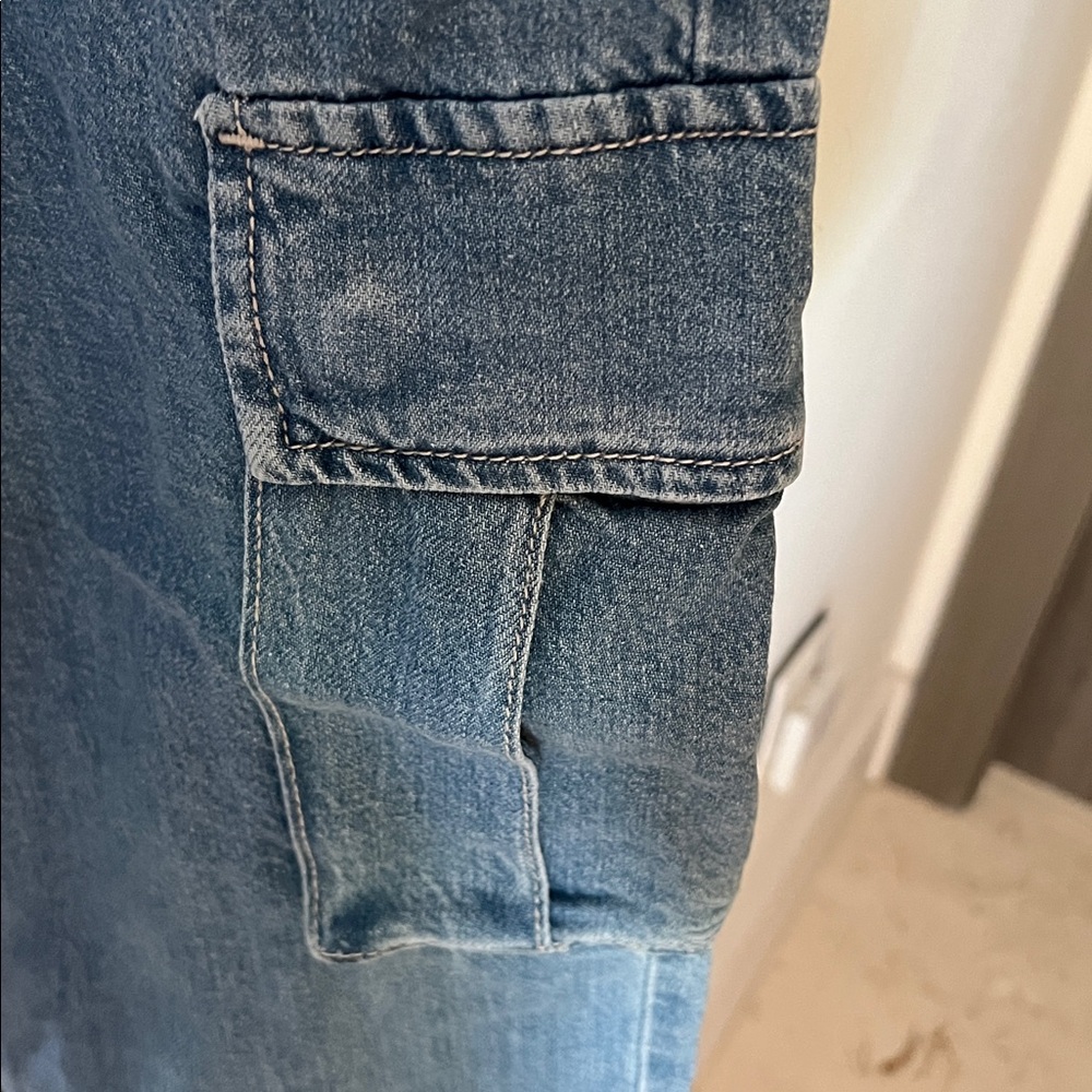 Free People Light Blue Cargo Jeans - Picture 7 of 15
